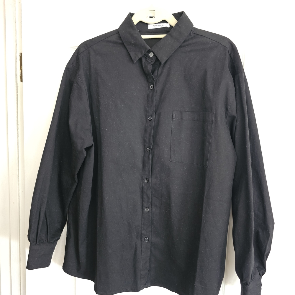 Peppermayo women's long sleeve shirt Black size 10